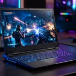 Mejores laptops para gaming baratas 2026 - Laptop gamer con teclado RGB retroiluminado
