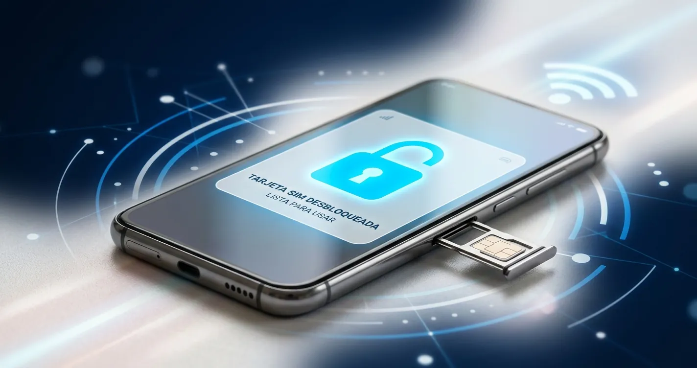 Desbloquear teléfono Verizon - Smartphone con bandeja SIM y candado abierto azul
