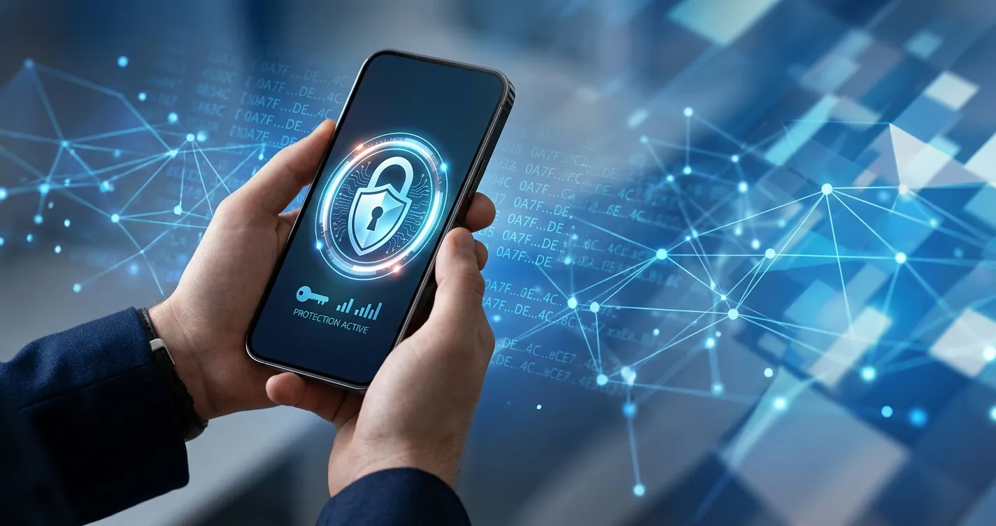 Cómo proteger tu celular de hackers - Smartphone con candado de seguridad y escudo digital