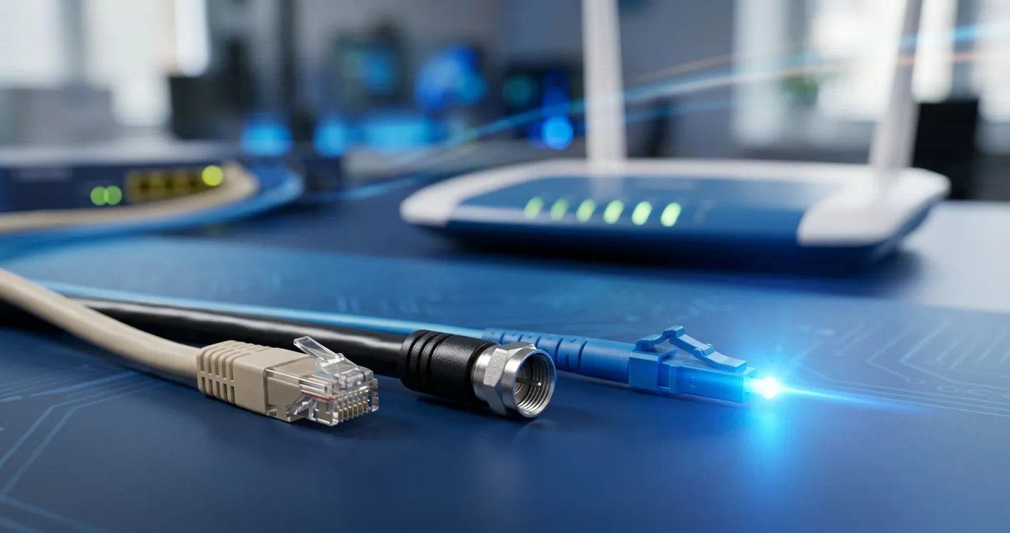Cable vs fibra vs DSL - Cables de los distintos tipos de conexión a internet en casa