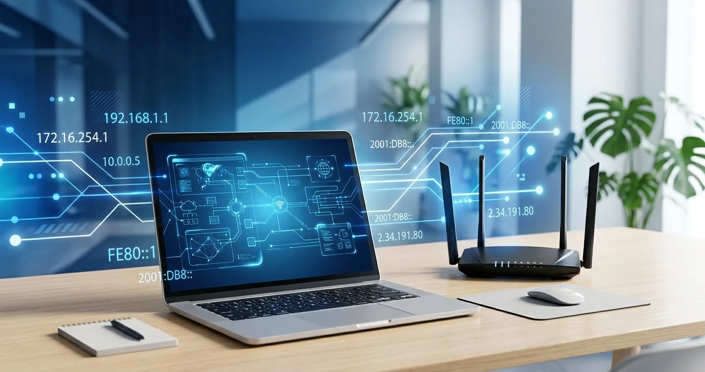 Cómo cambiar dirección IP - Laptop y router Wi-Fi con conexiones de red