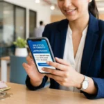 Préstamos rápidos online México - persona solicitando un crédito en línea desde su celular