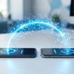 Transferir archivos de celular viejo a nuevo - dos smartphones pasando datos entre sí