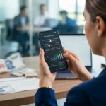Créditos de nómina en México 2026 - persona consultando un simulador de préstamo en app bancaria