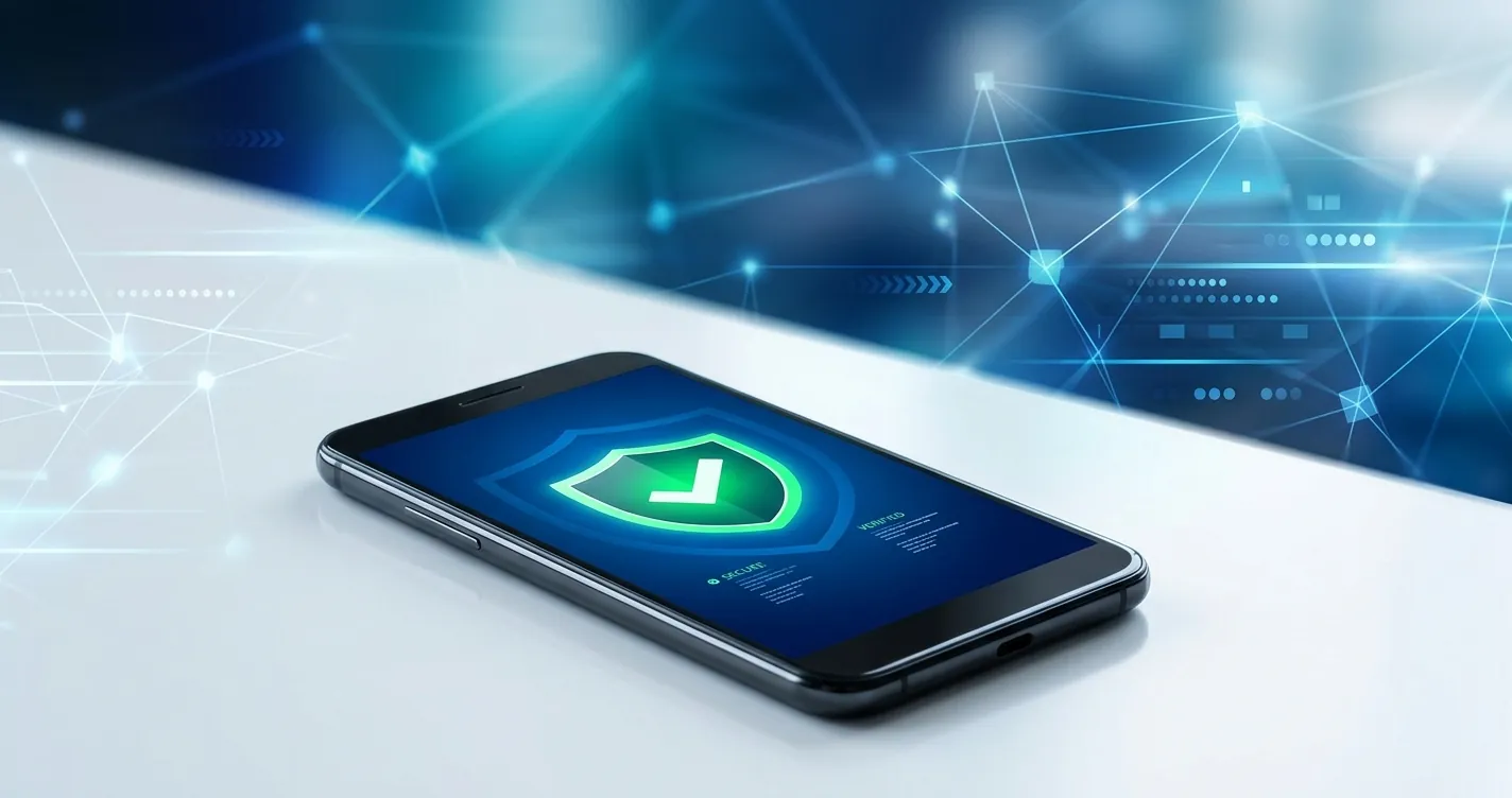 Mejores antivirus gratis para Android 2026 - Smartphone con escudo de seguridad en pantalla