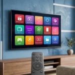 Qué canales tiene Apple TV - Televisor mostrando apps de streaming en pantalla
