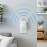 Mejores extensores WiFi 2026 - Repetidor WiFi enchufado en una casa amplificando la señal