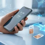 Portabilidad numérica México 2026 - Smartphone con tarjetas SIM para cambiar de compañía sin perder el número
