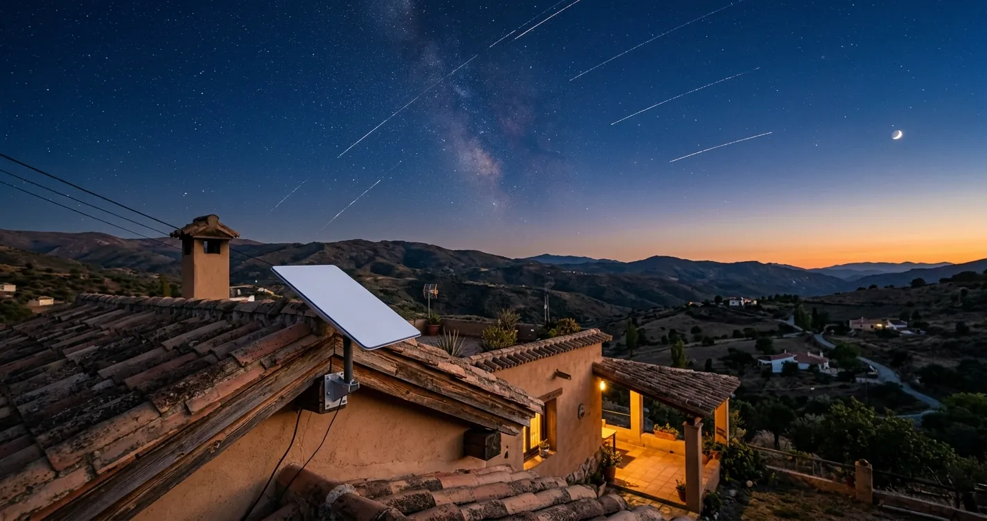 Starlink México 2026 - antena de internet satelital instalada en techo de casa rural