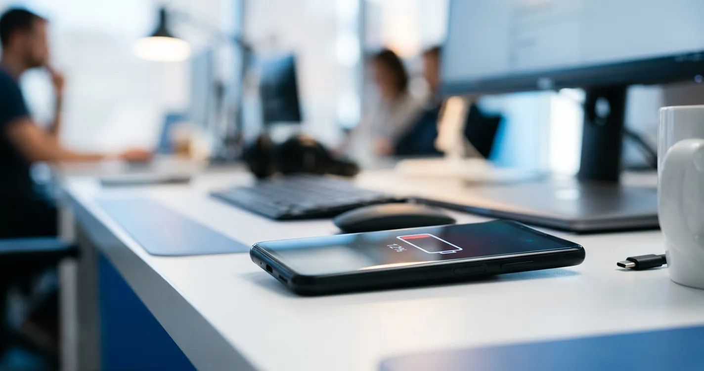 Qué agota la batería del celular - Smartphone mostrando ícono de batería baja