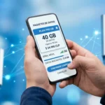 Cómo comprar megas en Telcel - Smartphone mostrando la compra de un paquete de datos móviles