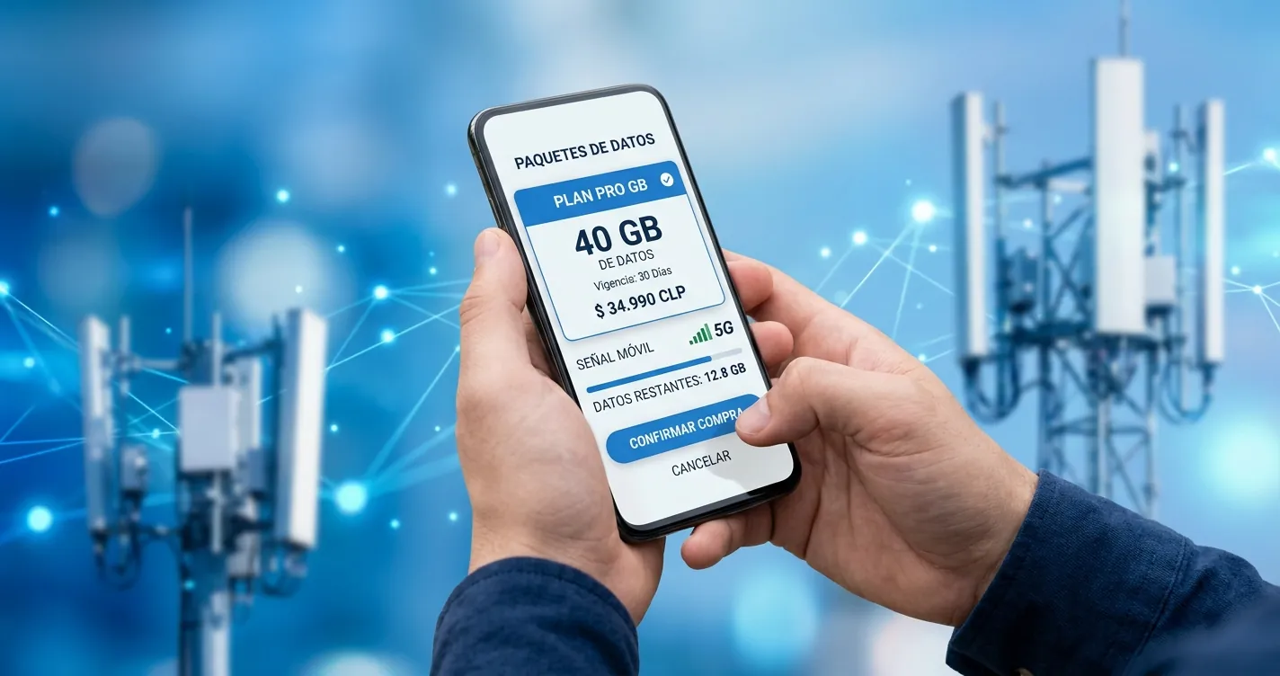Cómo comprar megas en Telcel - Smartphone mostrando la compra de un paquete de datos móviles