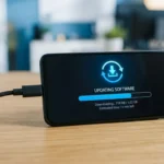 Cómo actualizar mi teléfono Motorola: smartphone instalando una actualización de software Android