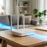 Velocidad de carga vs velocidad de descarga: router de fibra óptica con flujo de datos en dos direcciones