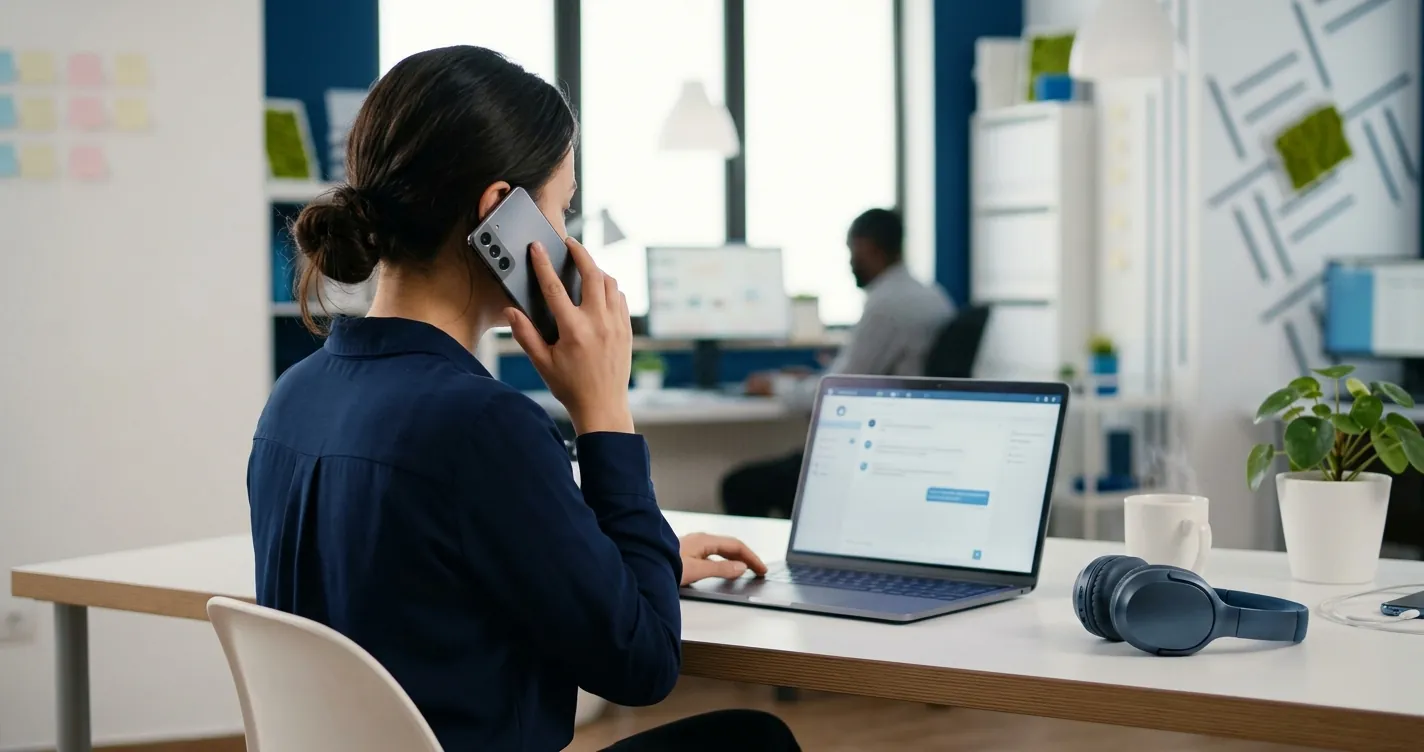 Número de teléfono de Apple en español - persona llamando al soporte técnico desde un smartphone